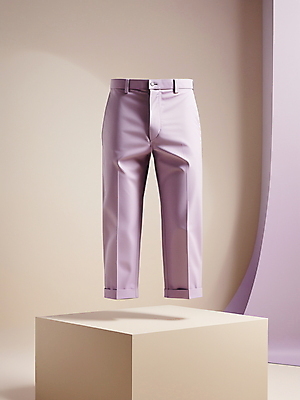 JPG 편집이미지 패션 분홍색 바지 사람없음 우아함 디지털합성 모던 단상 편집소스 편집실사 AI컴퓨터그래픽 AI콘텐츠 컬러 컨셉 하의 CG 파일형식