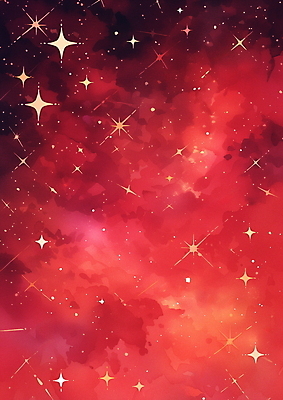 JPG 구름 백그라운드 일러스트 하늘 수채화 사람없음 빨간색 반짝임 우주 팬시 은하수 성운 갤럭시 국내일러스트 AI일러스트 AI콘텐츠 자연요소 컬러 모션 자연 파일형식