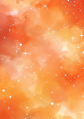 JPG 구름 백그라운드 일러스트 하늘 수채화 사람없음 반짝임 우주 주황색 팬시 은하수 성운 갤럭시 국내일러스트 AI일러스트 AI콘텐츠 자연요소 컬러 모션 자연 파일형식