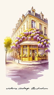 PSD 일러스트 거리 사람없음 보라색 낭만 빈티지 분위기 서점 국내일러스트 컬러 컨셉 상점 파일형식