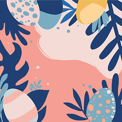 배너 기독교 잎 일러스트 프레임 사람없음 장식 천주교 부활절계란 카피스페이스 국내일러스트 AI파일 식물 종교 부활절 계란 공백 파일형식 벡터