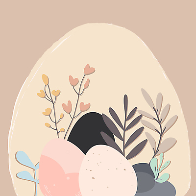 배너 기독교 잎 일러스트 프레임 사람없음 장식 천주교 부활절계란 카피스페이스 국내일러스트 AI파일 식물 종교 부활절 계란 공백 파일형식 벡터