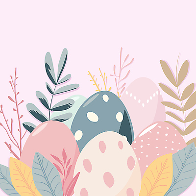 배너 기독교 잎 일러스트 프레임 사람없음 장식 천주교 부활절계란 카피스페이스 국내일러스트 AI파일 식물 종교 부활절 계란 공백 파일형식 벡터