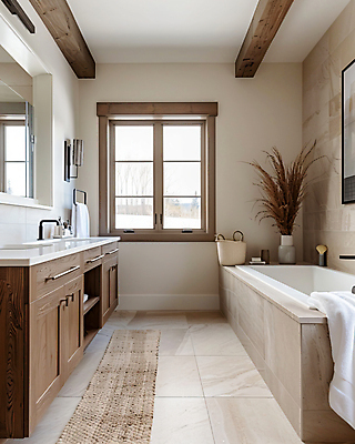 JPG 편집이미지 욕조 사람없음 인테리어 갈색 공간 욕실 분위기 세면대 모던 편집실사 AI포토 AI콘텐츠 디자인 컬러 컨셉 CG 파일형식