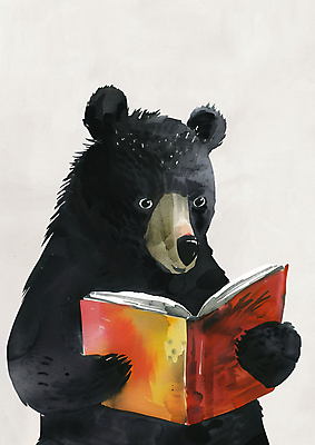 PSD 일러스트 곰 수채화 들기 사람없음 책 스터디 독서 귀여움 국내일러스트 동물 컨셉 포유류 모션 학습 파일형식