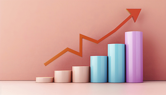 JPG 편집이미지 화살표 분홍색 비즈니스 그래프 사람없음 경제 주식 상승 원통형 시장경제 편집실사 AI컴퓨터그래픽 AI콘텐츠 도형 컬러 컨셉 금융 CG 파일형식