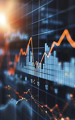 JPG 편집이미지 비즈니스 그래프 사람없음 경제 주식 상승 시장경제 편집실사 AI컴퓨터그래픽 AI콘텐츠 컨셉 금융 CG 파일형식