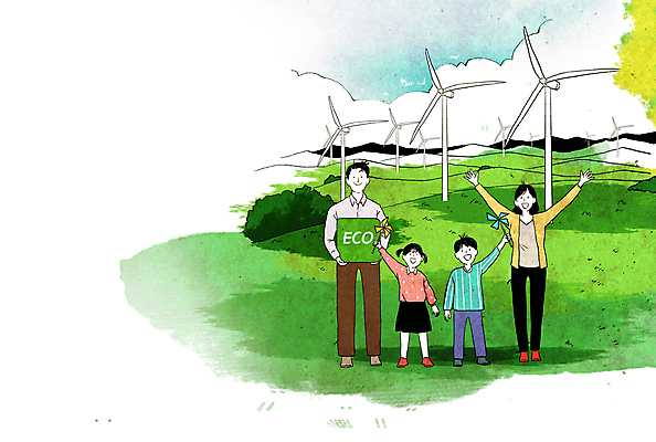 전신 PSD 여자 남자 어린이 일러스트 가족 자연 산 들기 소녀 소년 여러명 성인 초록색 자연보호 만세 에너지 풀 바람개비 에코 풍력발전소 풍력기 기후변화 국내일러스트 식물 컬러 다수 관계 모션 날씨 사람 환경 발전소 변화 풍력에너지 보호 생태계 파일형식