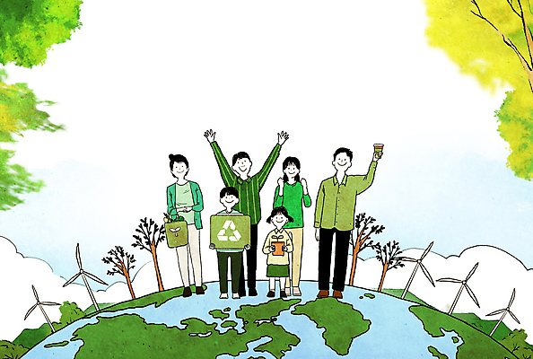 전신 PSD 나무 구름 여자 남자 화분 지구 커피 어린이 캠페인 일러스트 자연 들기 소녀 소년 여러명 성인 초록색 새싹 자연보호 재활용 만세 에코 친환경 풍력발전소 풍력기 기후변화 에코백 세계환경의날 국내일러스트 자연요소 식물 음료 컬러 다수 가방 모션 날씨 사람 환경 발전소 변화 풍력에너지 보호 생태계 파일형식 법정기념일