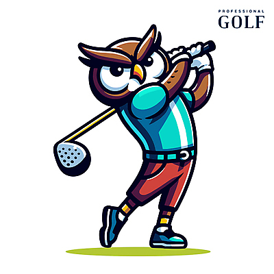 한마리 스포츠 골프 일러스트 골프클럽 사람없음 골프채 골퍼 스윙 새캐릭터 올빼미 국내일러스트 AI파일 1 동물캐릭터 포즈 조류 운동선수 골프용품 구기 파일형식 벡터