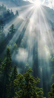 JPG 나무 구름 편집이미지 자연 산 풍경 사람없음 빛 햇빛 안개 숲 편집실사 AI포토 AI콘텐츠 자연요소 식물 날씨 태양 CG 생태계 파일형식