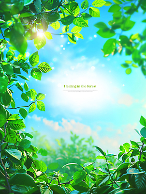 PSD 나무 구름 편집이미지 자연 하늘 나뭇잎 사람없음 초록색 햇빛 맑음 봄 힐링 카피스페이스 이미지편집 자연요소 식물 계절 컬러 잎 날씨 태양 공백 생태계 파일형식