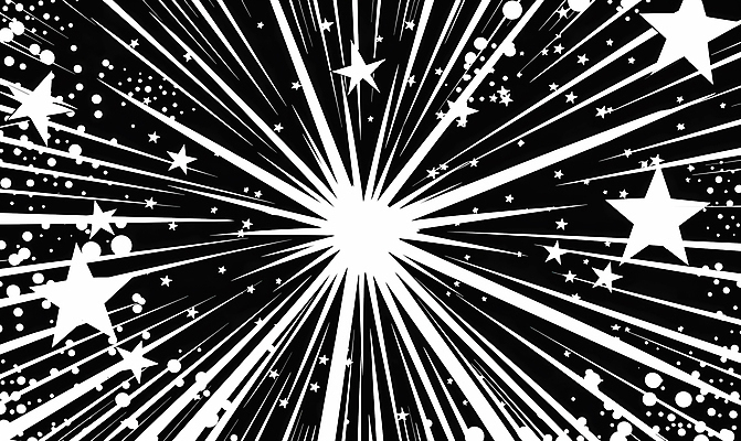 JPG 별 선 백그라운드 일러스트 흑백 사람없음 만화 코믹 카툰스타일 시각효과 효과 국내일러스트 AI일러스트 AI콘텐츠 자연요소 촬영기법 파일형식