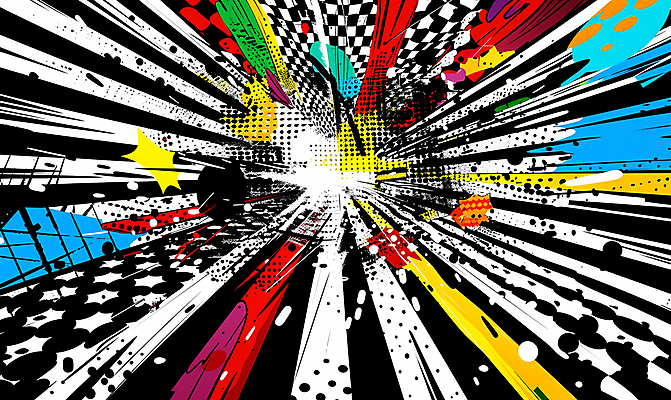 JPG 선 백그라운드 일러스트 사람없음 컬러풀 만화 코믹 카툰스타일 시각효과 효과 하프톤 국내일러스트 AI일러스트 AI콘텐츠 컬러 파일형식