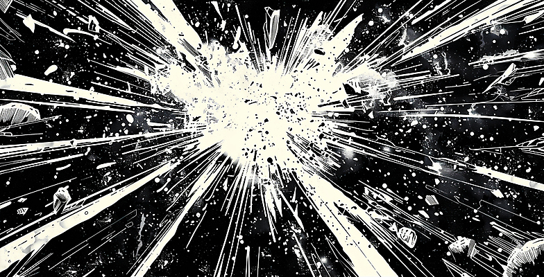 JPG 선 백그라운드 일러스트 흑백 사람없음 파편 폭발 만화 코믹 카툰스타일 시각효과 효과 국내일러스트 AI일러스트 AI콘텐츠 촬영기법 파일형식