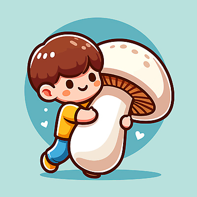 전신 남자 행복 어린이 일러스트 안기 한명 미소 들기 소년 버섯 하트 다리들기 소년한명만 국내일러스트 AI파일 모양 1 감정 모션 표정 사람 남자한명만 소년만 파일형식 벡터