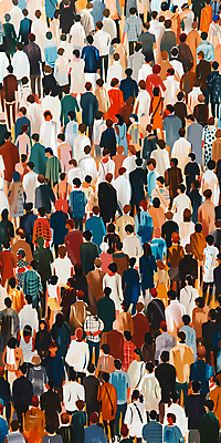 JPG 여자 남자 백그라운드 일러스트 거리 여러명 성인 야외 군중 가득함 성인만 국내일러스트 AI일러스트 AI콘텐츠 다수 사람 파일형식