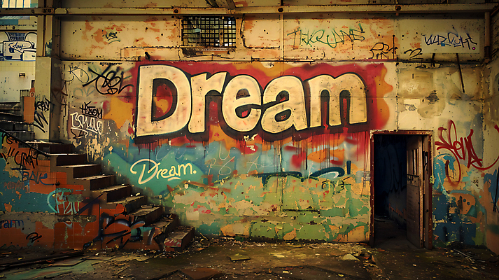 JPG 편집이미지 거리풍경 사람없음 컬러풀 페인트 꿈 그래피티 벽화 편집실사 AI포토 AI콘텐츠 컬러 거리 풍경 낙서 CG 그림 파일형식