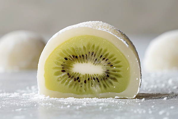 JPG 편집이미지 단면 디저트 키위 사람없음 유행 디지털합성 찹쌀떡 모찌 편집실사 AI포토 AI콘텐츠 음식 과일 떡 CG 파일형식