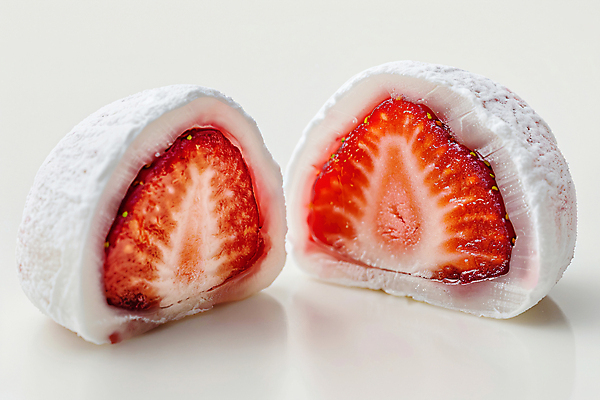 JPG 편집이미지 딸기 단면 디저트 사람없음 유행 디지털합성 찹쌀떡 모찌 편집실사 AI포토 AI콘텐츠 음식 과일 떡 CG 파일형식