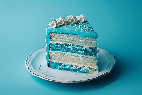 JPG 편집이미지 접시 다이어트 사람없음 장식 파란색 조각케이크 크림 디지털합성 식욕저하 편집실사 AI포토 AI콘텐츠 식기 컬러 건강 케이크 CG 파일형식