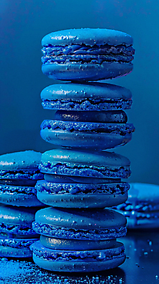 JPG 편집이미지 다이어트 사람없음 파란색 쌓기 디지털합성 마카롱 식욕저하 편집실사 AI포토 AI콘텐츠 컬러 모션 디저트 건강 CG 파일형식