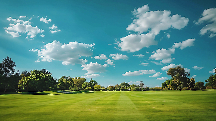 JPG 나무 구름 편집이미지 골프장 필드 하늘 풍경 잔디 사람없음 맑음 편집실사 AI포토 AI콘텐츠 자연요소 식물 골프 스포츠시설 날씨 CG 파일형식