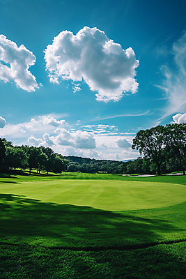 JPG 나무 구름 편집이미지 골프장 필드 하늘 그림자 풍경 잔디 사람없음 맑음 편집실사 AI포토 AI콘텐츠 자연요소 식물 골프 스포츠시설 날씨 CG 파일형식
