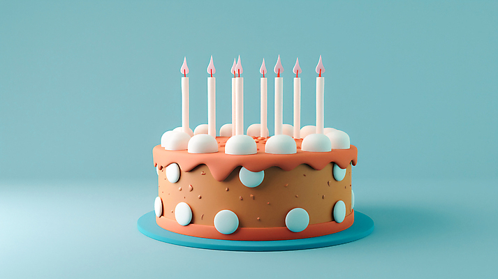 JPG 편집이미지 음식 촛불 사람없음 장식 한개 갈색 3D 생일케이크 생일축하 생일초 편집3D AI컴퓨터그래픽 AI콘텐츠 1 컬러 초 케이크 축하 생일 디지털합성 파일형식