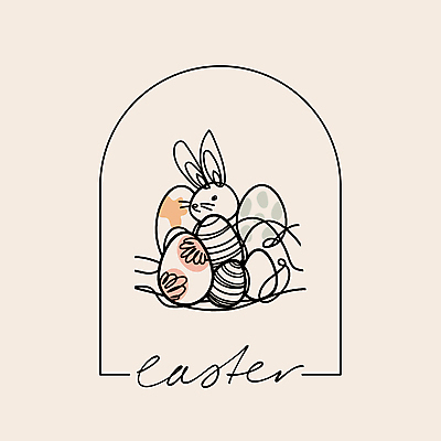기념일 라인일러스트 일러스트 사람없음 봄 토끼 부활절계란 베이지색 미니멀 국내일러스트 AI파일 계절 컬러 포유류 부활절 이벤트 반려동물 계란 파일형식 벡터