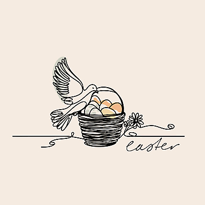 기념일 라인일러스트 일러스트 사람없음 바구니 평화 봄 비둘기 부활절계란 베이지색 미니멀 국내일러스트 AI파일 계절 컬러 컨셉 조류 부활절 이벤트 계란 파일형식 벡터