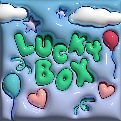 구름 별 하늘색 백그라운드 일러스트 사람없음 3D 하트 입체 풍선 민트색 럭키박스 국내일러스트 AI파일 자연요소 모양 컬러 파란색 쇼핑 디지털합성 파일형식 벡터