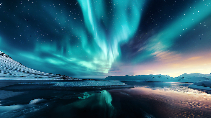 JPG 편집이미지 백그라운드 자연 밤하늘 산 사람없음 빛 신비 북극 디지털합성 빙하 청록색 오로라 편집소스 편집실사 AI포토 AI콘텐츠 컬러 컨셉 자연현상 하늘 야간 극지방 CG 생태계 파일형식