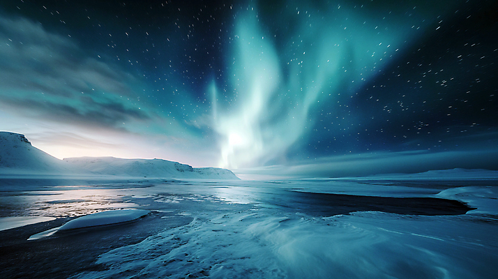 JPG 편집이미지 백그라운드 자연 밤하늘 산 사람없음 빛 신비 북극 디지털합성 빙하 청록색 오로라 편집소스 편집실사 AI포토 AI콘텐츠 컬러 컨셉 자연현상 하늘 야간 극지방 CG 생태계 파일형식