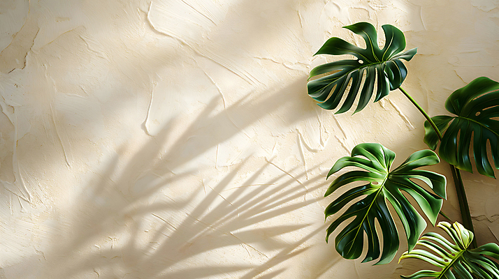 JPG 편집이미지 벽 잎 실내 그림자 사람없음 초록색 햇빛 디지털합성 몬스테라 베이지색 휴식처 카피스페이스 편집소스 편집실사 AI포토 AI콘텐츠 식물 컬러 휴식 내부 태양 공백 CG 파일형식