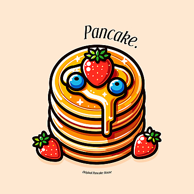 일러스트 딸기 디저트 사람없음 블루베리 시럽 팬케이크 국내일러스트 AI파일 음식 과일 케이크 파일형식 벡터