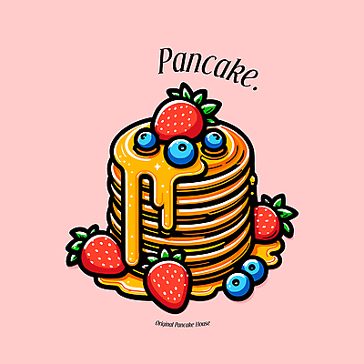 일러스트 딸기 디저트 사람없음 블루베리 시럽 팬케이크 국내일러스트 AI파일 음식 과일 케이크 파일형식 벡터