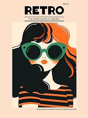 PSD 디자인 여자 패션 포스터 백그라운드 일러스트 한명 상반신 성인 그래픽 선글라스 주황색 빈티지 디지털합성 모던 그림 복고 스타일 성인여자한명만 편집소스 국내일러스트 1 안경 컬러 컨셉 사람 여자한명만 성인여자만 파일형식