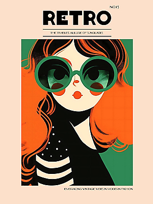 PSD 디자인 여자 패션 포스터 백그라운드 일러스트 한명 상반신 성인 그래픽 선글라스 주황색 빈티지 디지털합성 모던 그림 복고 스타일 성인여자한명만 편집소스 국내일러스트 1 안경 컬러 컨셉 사람 여자한명만 성인여자만 파일형식