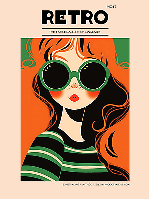 PSD 디자인 여자 패션 포스터 백그라운드 일러스트 한명 상반신 성인 그래픽 선글라스 주황색 빈티지 디지털합성 모던 그림 복고 스타일 성인여자한명만 편집소스 국내일러스트 1 안경 컬러 컨셉 사람 여자한명만 성인여자만 파일형식