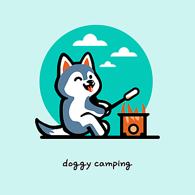 구름 한마리 여행 일러스트 하늘 휴식 아웃도어 윙크 웃음 앉기 사람없음 귀여움 캠핑 강아지 모닥불 시베리안허스키 굽기 힐링 마시멜로우 민트색 스모어 국내일러스트 AI파일 자연요소 1 음식 컬러 컨셉 모션 불 레저 디저트 표정 반려동물 개 구이 파일형식 벡터