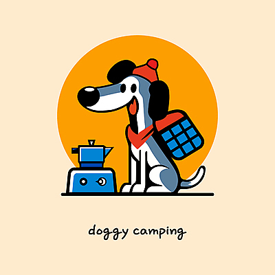 한마리 일러스트 휴식 아웃도어 캠핑도구 웃음 사람없음 빨간색 노란색 귀여움 스카프 캠핑 강아지 냄비 힐링 백팩 취사 방울모자 그레이하운드 국내일러스트 AI파일 모자_잡화 1 컬러 컨셉 가방 레저 표정 반려동물 목도리 도구 개 솥 하운드 요리중 파일형식 벡터