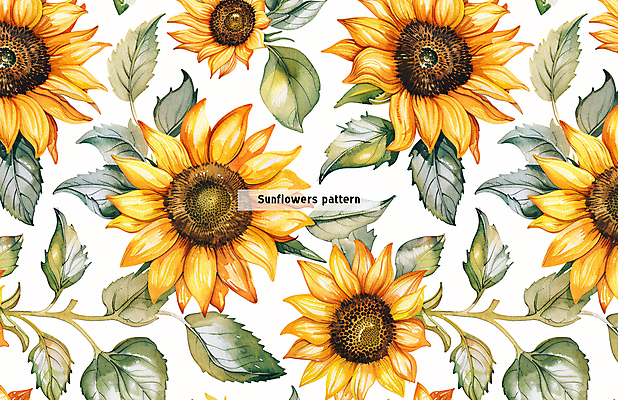 PSD 꽃 잎 꽃무늬 패턴 일러스트 해바라기 사람없음 노란색 패턴백그라운드 국내일러스트 식물 컬러 백그라운드 무늬 파일형식