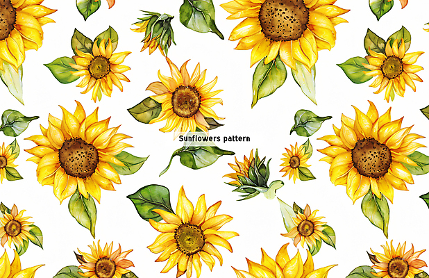 PSD 꽃 잎 꽃무늬 패턴 일러스트 해바라기 사람없음 노란색 패턴백그라운드 국내일러스트 식물 컬러 백그라운드 무늬 파일형식