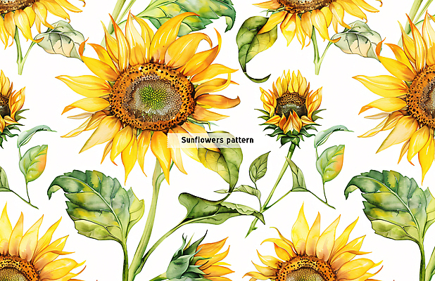 PSD 꽃 잎 꽃무늬 패턴 일러스트 해바라기 사람없음 노란색 패턴백그라운드 국내일러스트 식물 컬러 백그라운드 무늬 파일형식