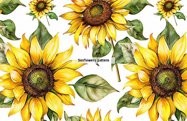 PSD 꽃 잎 꽃무늬 패턴 일러스트 해바라기 사람없음 노란색 패턴백그라운드 국내일러스트 식물 컬러 백그라운드 무늬 파일형식