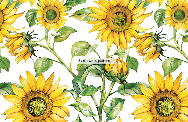 PSD 꽃 잎 꽃무늬 패턴 일러스트 해바라기 사람없음 노란색 패턴백그라운드 국내일러스트 식물 컬러 백그라운드 무늬 파일형식