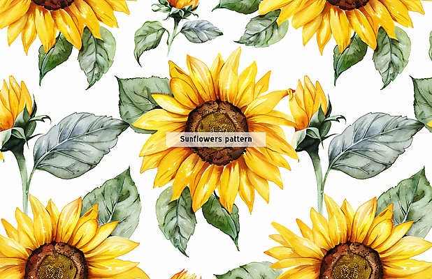 PSD 꽃 잎 꽃무늬 패턴 일러스트 해바라기 사람없음 노란색 패턴백그라운드 국내일러스트 식물 컬러 백그라운드 무늬 파일형식
