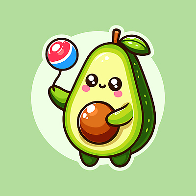캐릭터 행복 일러스트 사탕 미소 들기 사람없음 초록색 귀여움 아보카도 일러캐릭터 AI파일 감정 컬러 컨셉 과일 모션 디저트 표정 파일형식 벡터