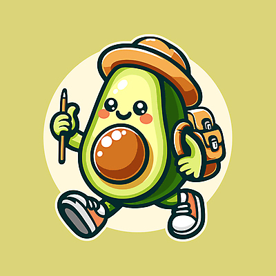 캐릭터 모자 행복 여행 일러스트 배낭 미소 들기 사람없음 초록색 연필 귀여움 트래킹 탐험 아보카도 일러캐릭터 AI파일 잡화 감정 컬러 컨셉 가방 과일 모션 레저 학용품 표정 필기구 파일형식 벡터